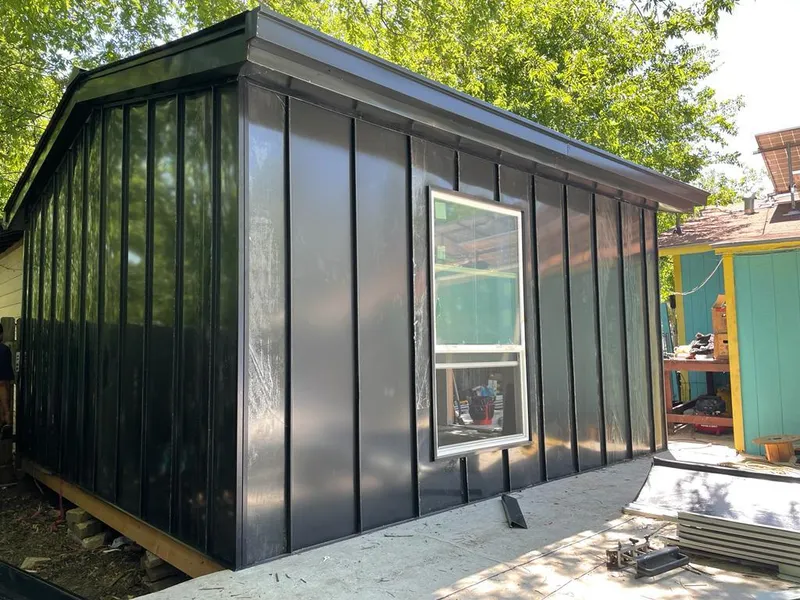 Black standing seam metal wall panels for Metal Roof Installation in Hackensack